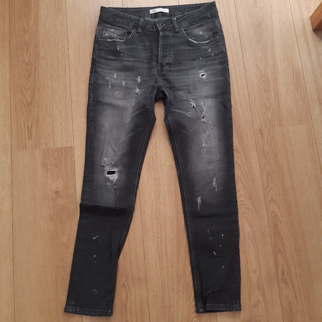 71- Zara heren spijkerbroek maat 40 izgs, Ophalen, Zo goed als nieuw, Grijs, W32 (confectie 46) of kleiner