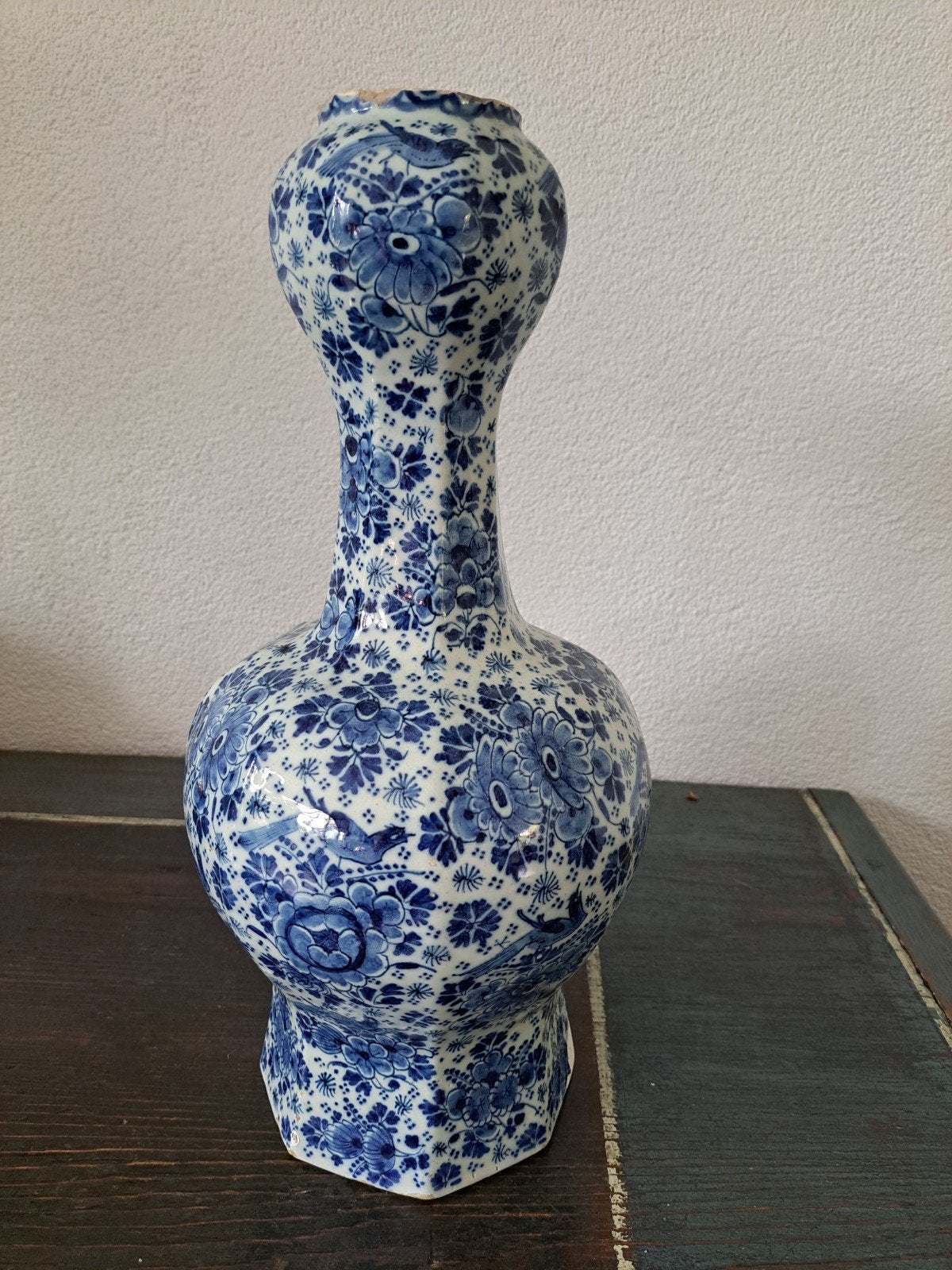 18e eeuw Delfts aardewerk knobbel vaas. Peterselie decor, Antiek en Kunst, Ophalen of Verzenden