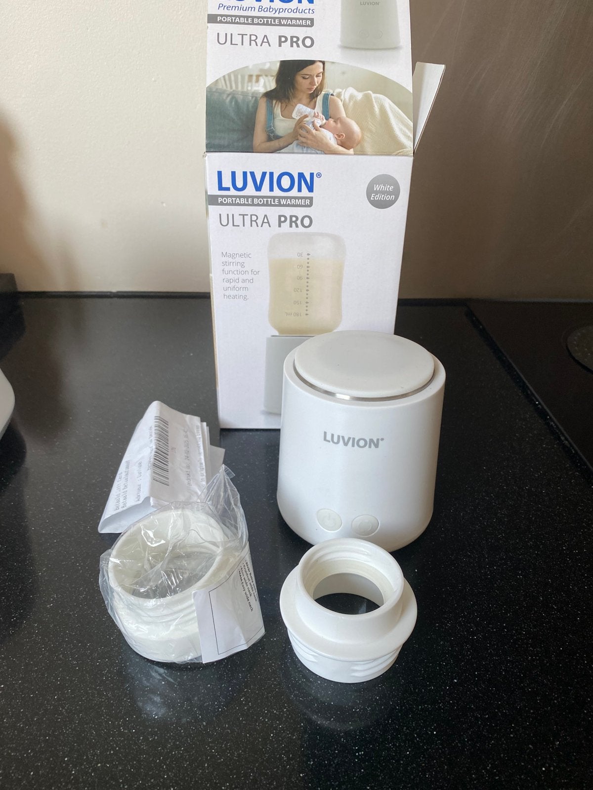 Luvion ultra pro flessenwarmer, Ophalen of Verzenden, Zo goed als nieuw, Flessen- of potjesverwarmer