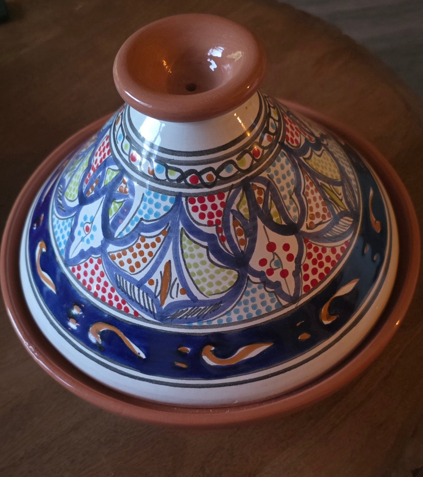 Prachtige handgeschilderde Tajine - Zo goed als nieuw, Ophalen, Overige typen, Zo goed als nieuw, Steen/keramiek