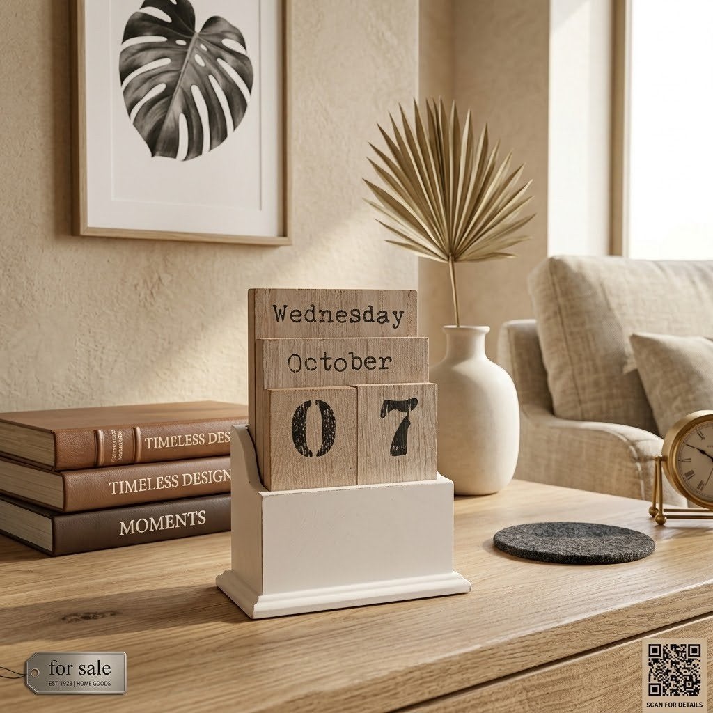 Houten eeuwig durende kalender - Blokkenkalender, Ophalen of Verzenden, Maandkalender