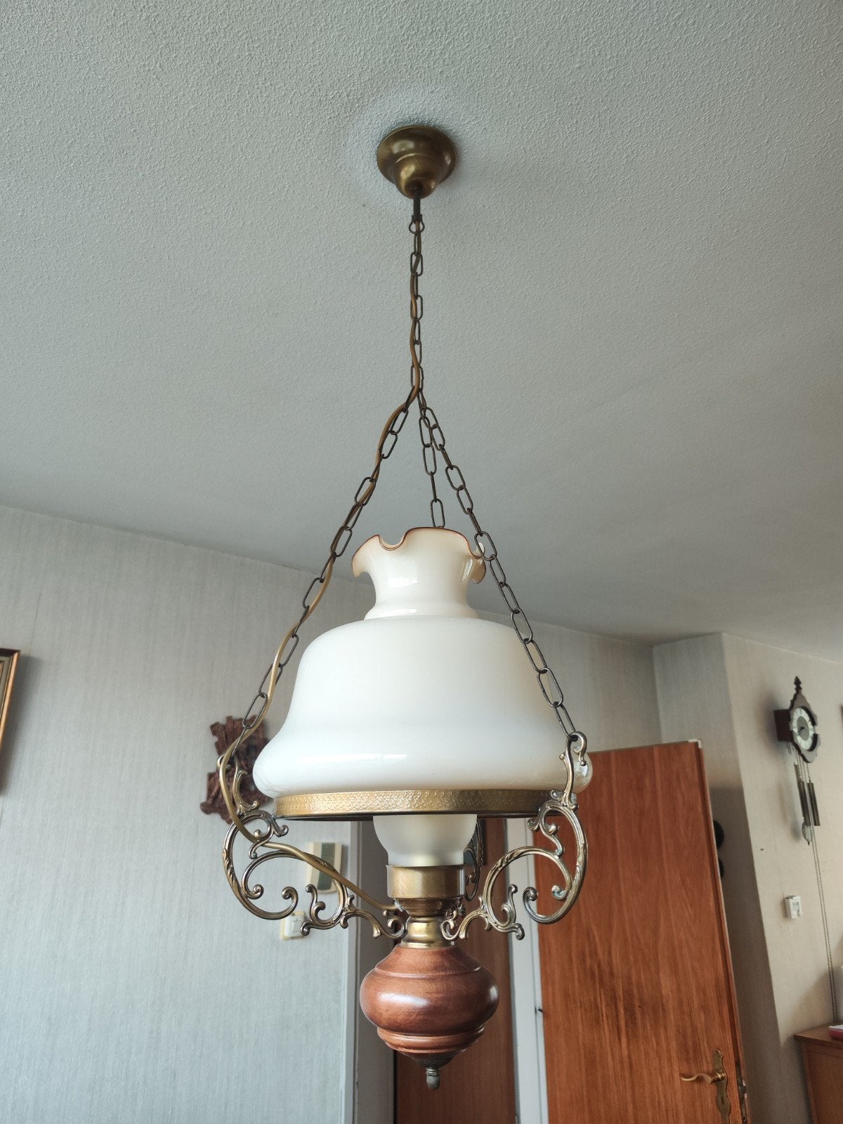 vintage hanglamp gemodelleerd, Huis en Inrichting, Ophalen, Gebruikt