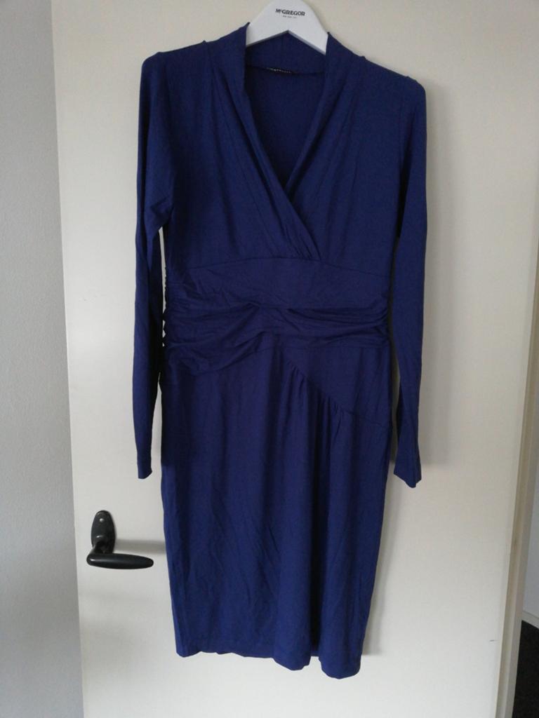 Expresso blauwe jurk met gerimpelde taille. M, Kleding | Dames, Jurken, Ophalen of Verzenden, Zo goed als nieuw, Blauw