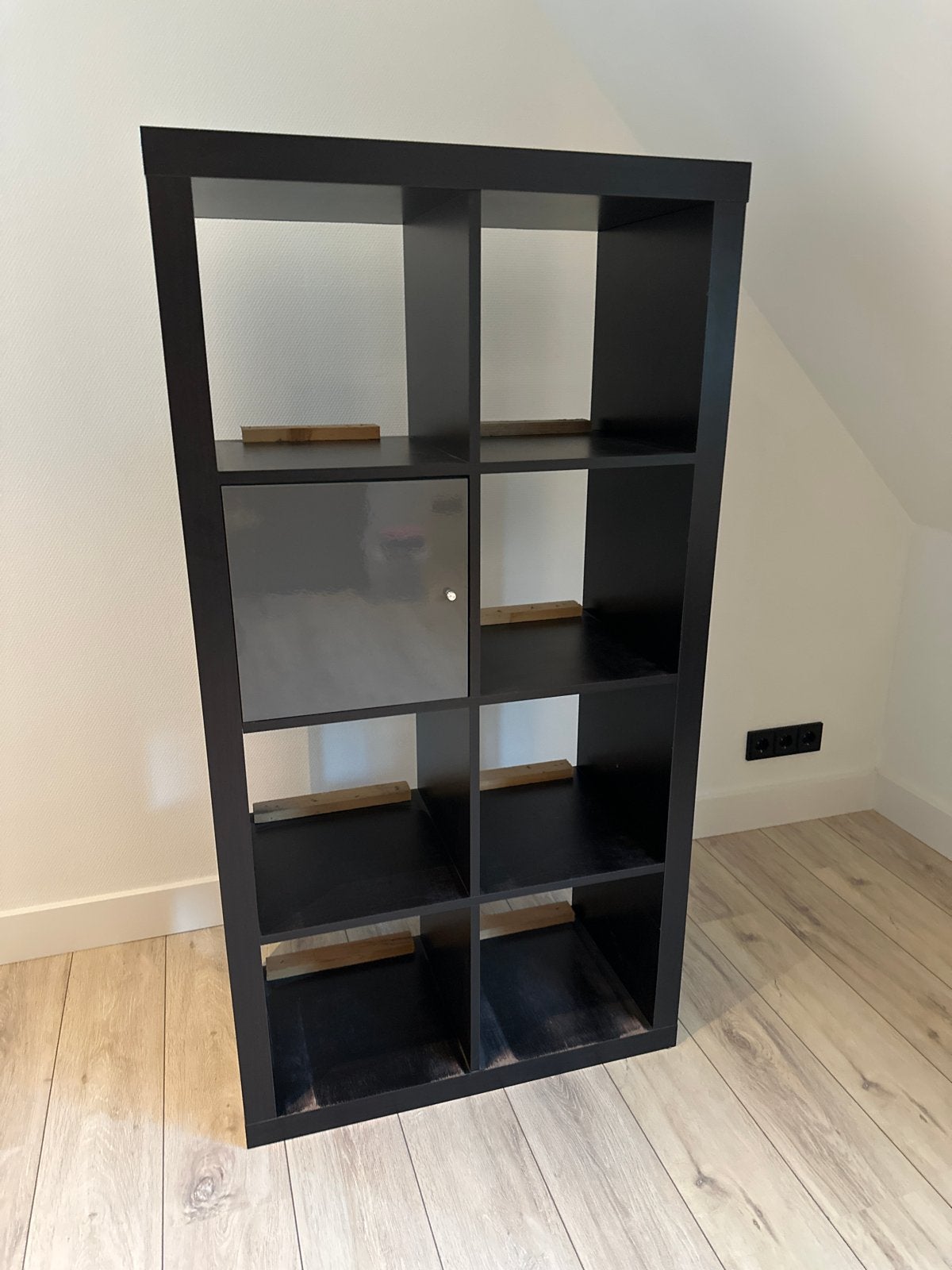Zwart IKEA Kallax vakkenkast met 8 vakken, Ophalen, Gebruikt, 100 tot 150 cm, 50 tot 100 cm