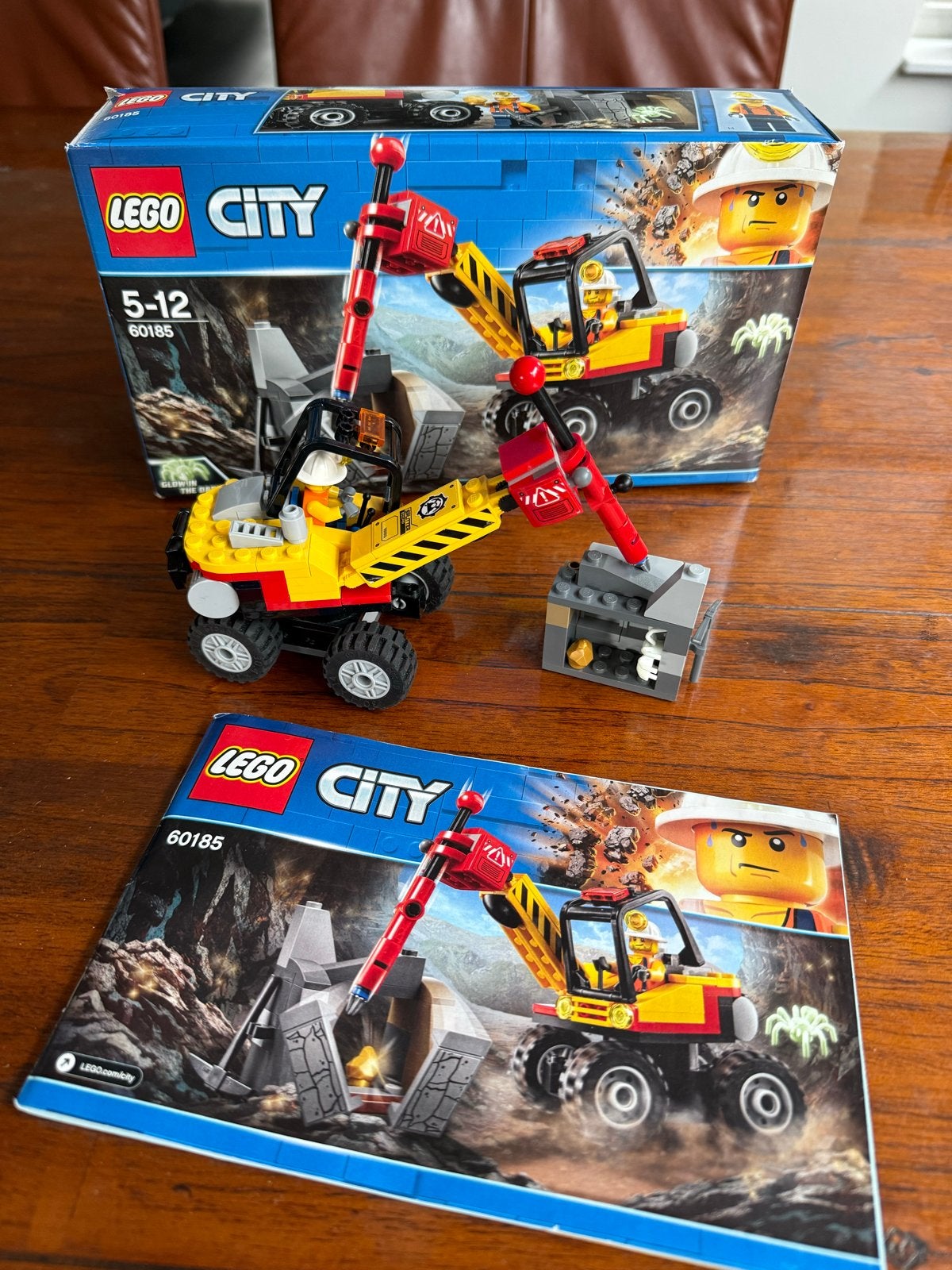 LEGO City 60185 Mijnbouw Zware Boor - Complete set met doos, Kinderen en Baby's, City, Lego, Ophalen of Verzenden, Zo goed als nieuw