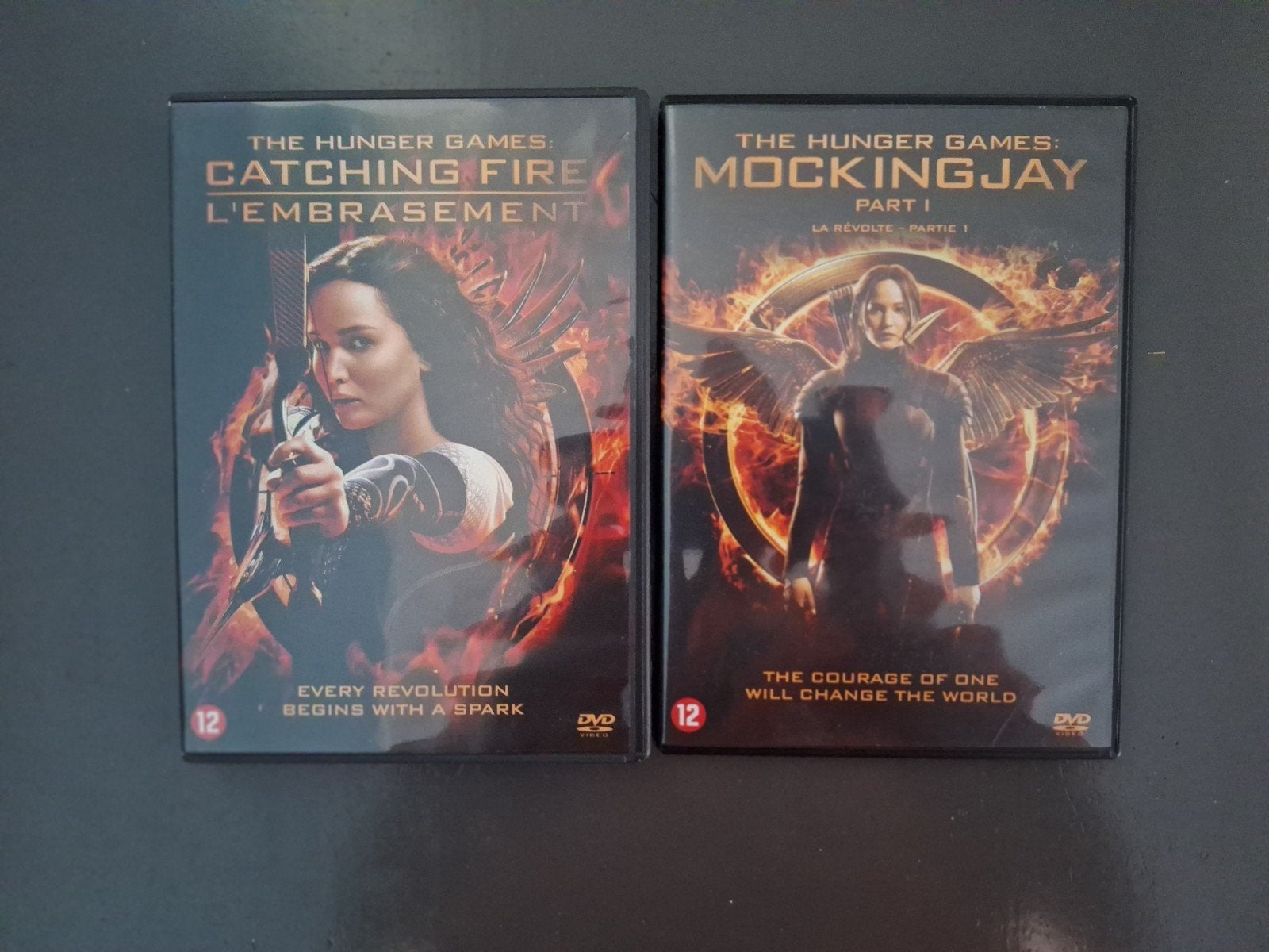 2 dvds the hungergames (catching fire en mockingjay part 1), Vanaf 12 jaar, Ophalen of Verzenden, Zo goed als nieuw, Science Fiction