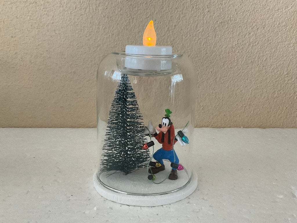 Disney Goofy - stolp waxine theelicht houder, Verzamelen, Disney, Ophalen of Verzenden, Goofy of Pluto, Zo goed als nieuw, Beeldje of Figuurtje