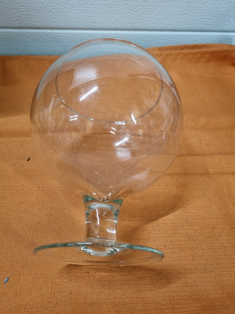 vaas op voet glas bol, Ophalen of Verzenden