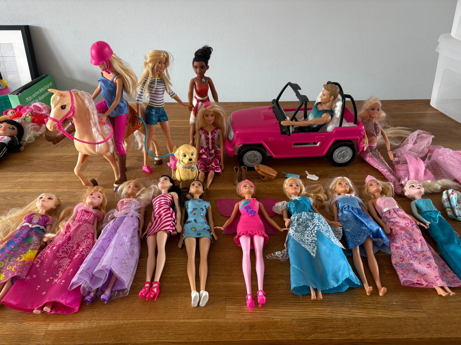 Barbie verschillende poppen, auto, paard, kleding, Ophalen, Zo goed als nieuw, Barbie