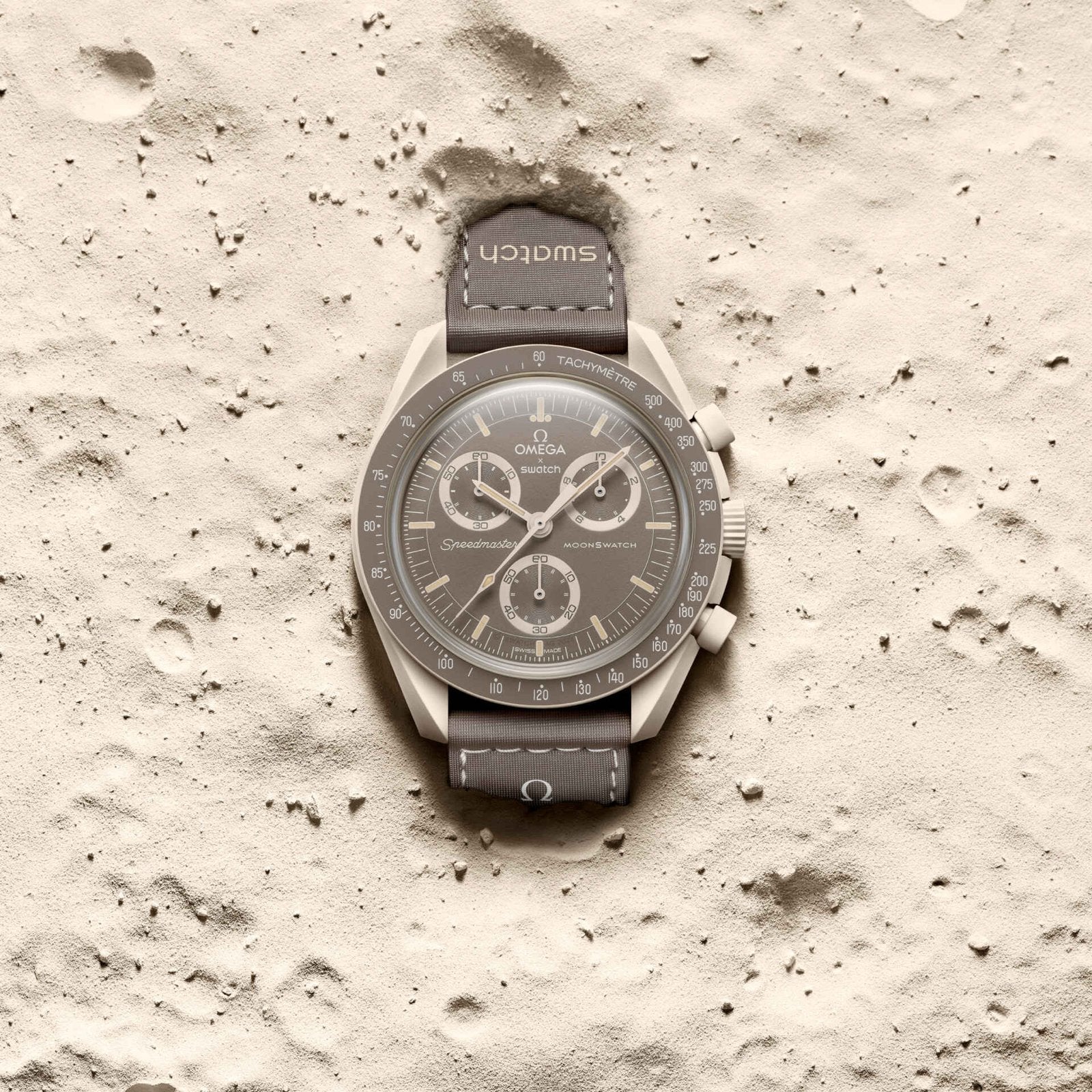 Omega x Swatch Moonswatch Mission to Moon horloge, Kunststof, Polshorloge, Ophalen of Verzenden, Zo goed als nieuw