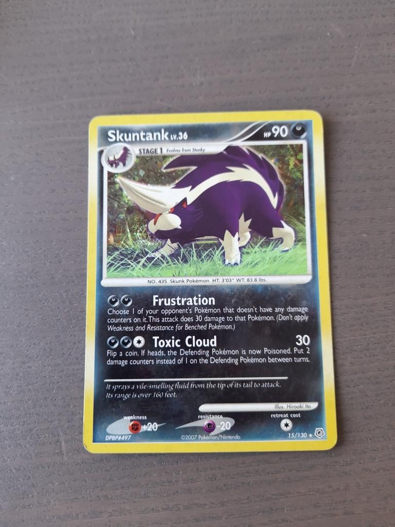 2007 diamond & pearl 15/130 skuntank holo, Ophalen of Verzenden, Gebruikt, Losse kaart, Foil