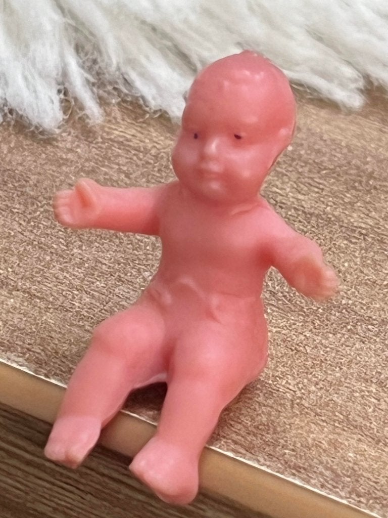 Vintage roze plastic baby popje, Verzamelen, Ophalen, Zo goed als nieuw, Pop