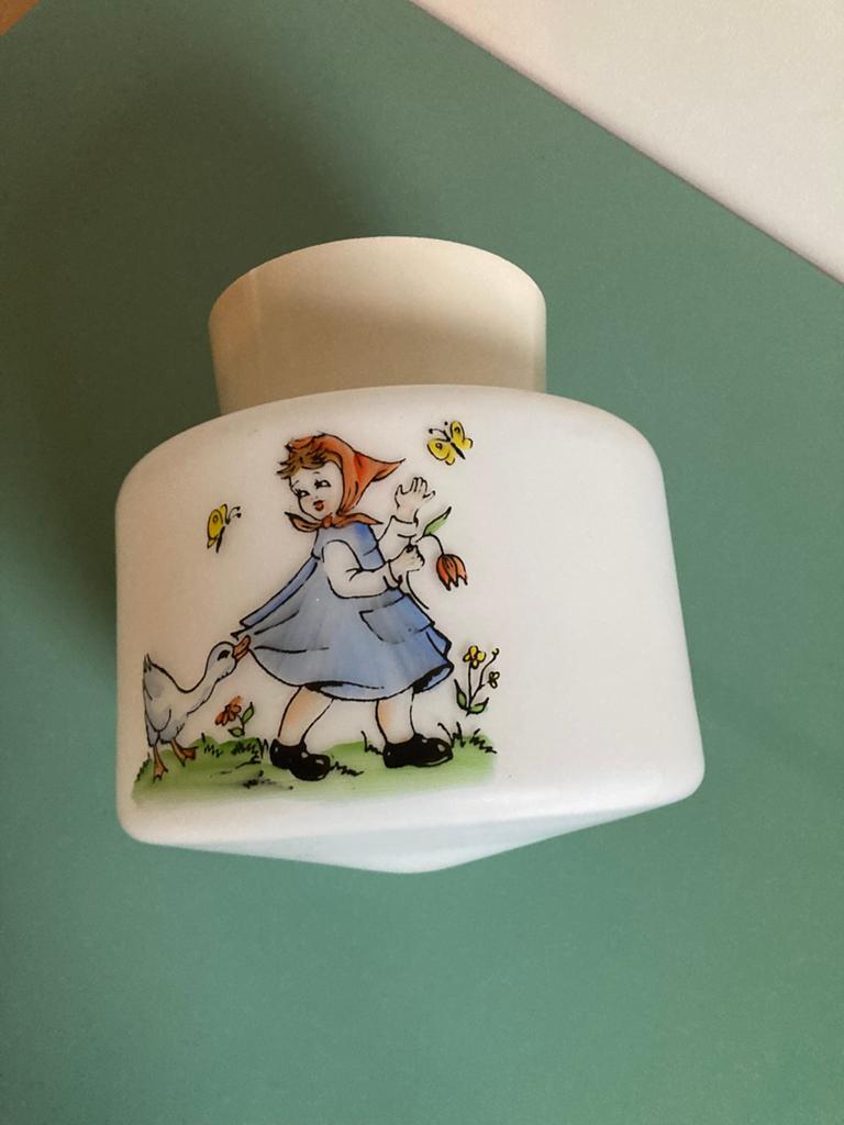 Vintage | kinder plafondlamp - jaren ‘60, Ophalen of Verzenden, Gebruikt, Glas, Vintage
