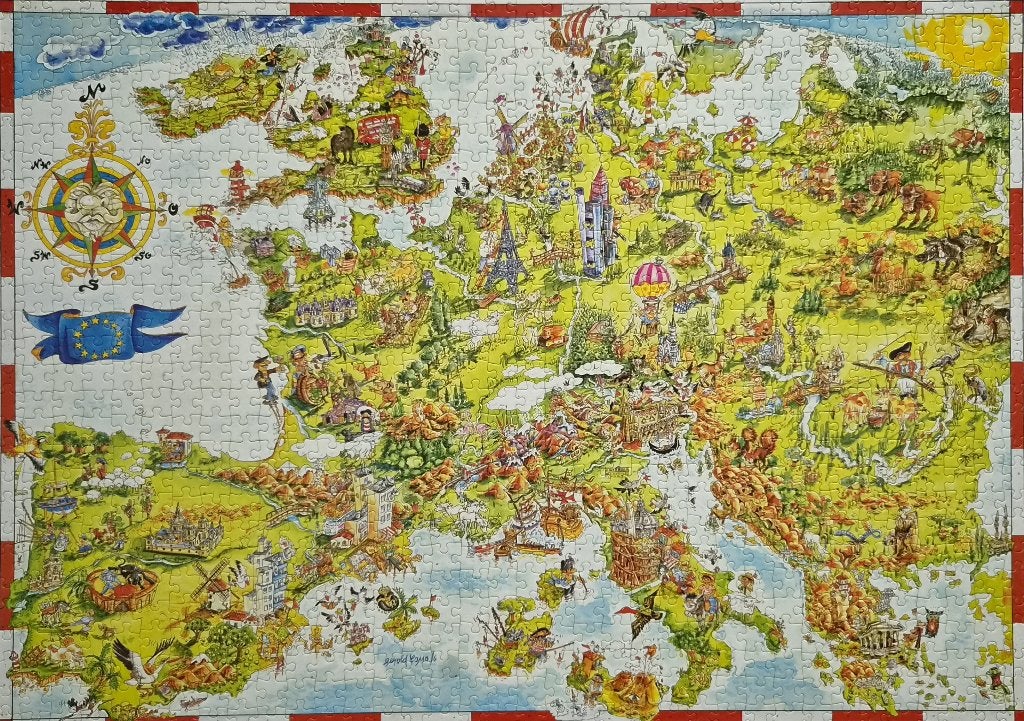 Comic puzzel, Hobby en Vrije tijd, Ophalen of Verzenden, 500 t/m 1500 stukjes, Zo goed als nieuw, Legpuzzel