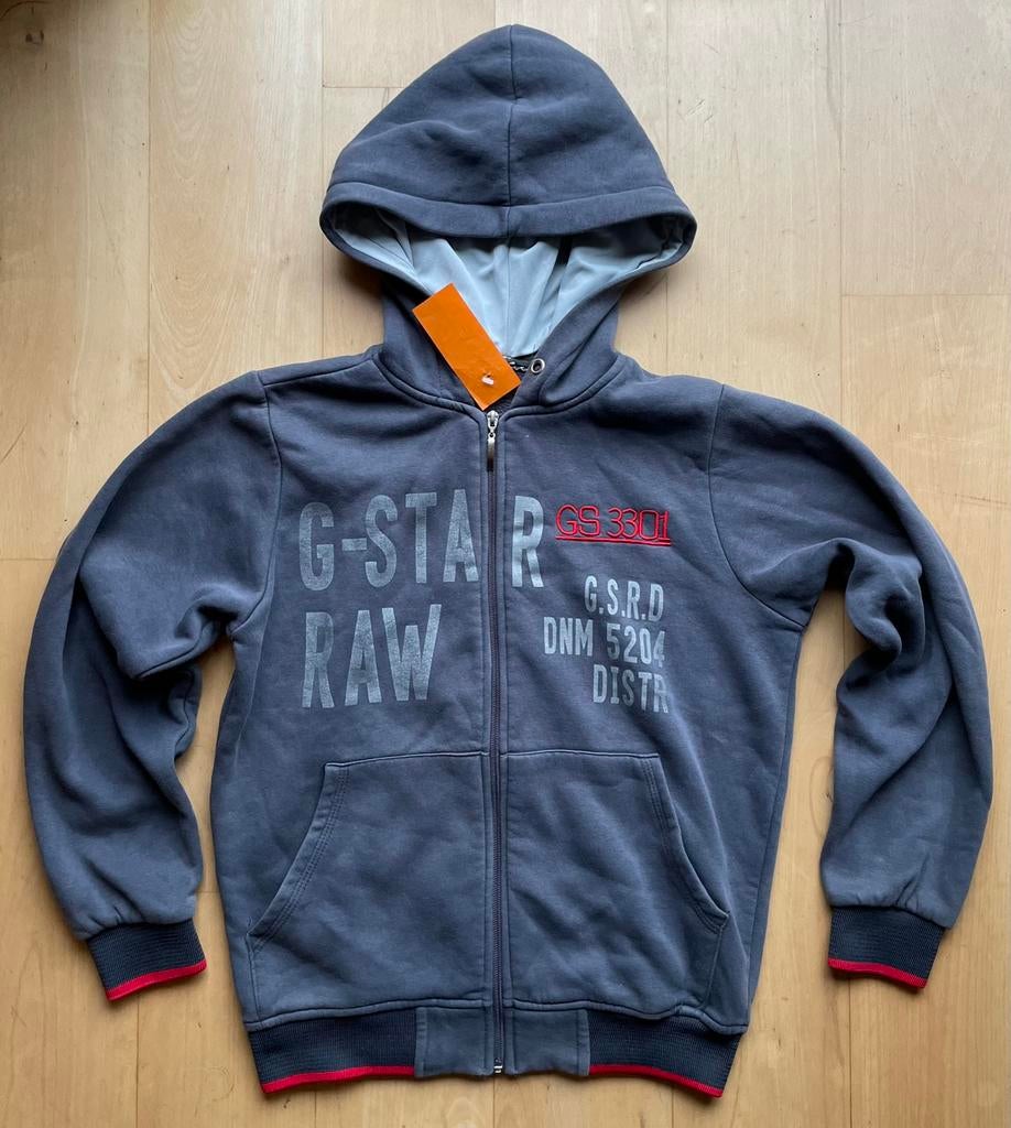 G Star Raw hoodie vest trui met capuchon grijs S, Ophalen of Verzenden, Zo goed als nieuw, Maat 46 (S) of kleiner, Grijs