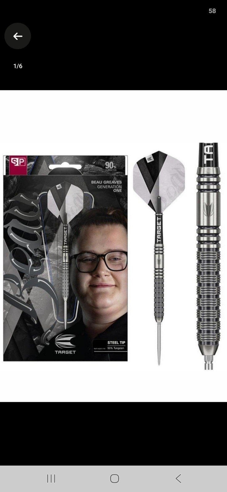 Dartpijlen Target 23 gram Beau Greaves. Zeer Weinig gebruikt, Sport en Fitness, Darts, Ophalen, Zo goed als nieuw, Pijlen