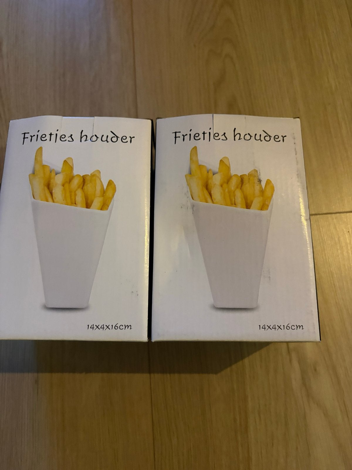 2x Frietjeshouder - Friet cornet - Frietbakje, Ophalen, Overige typen, Nieuw, Wit