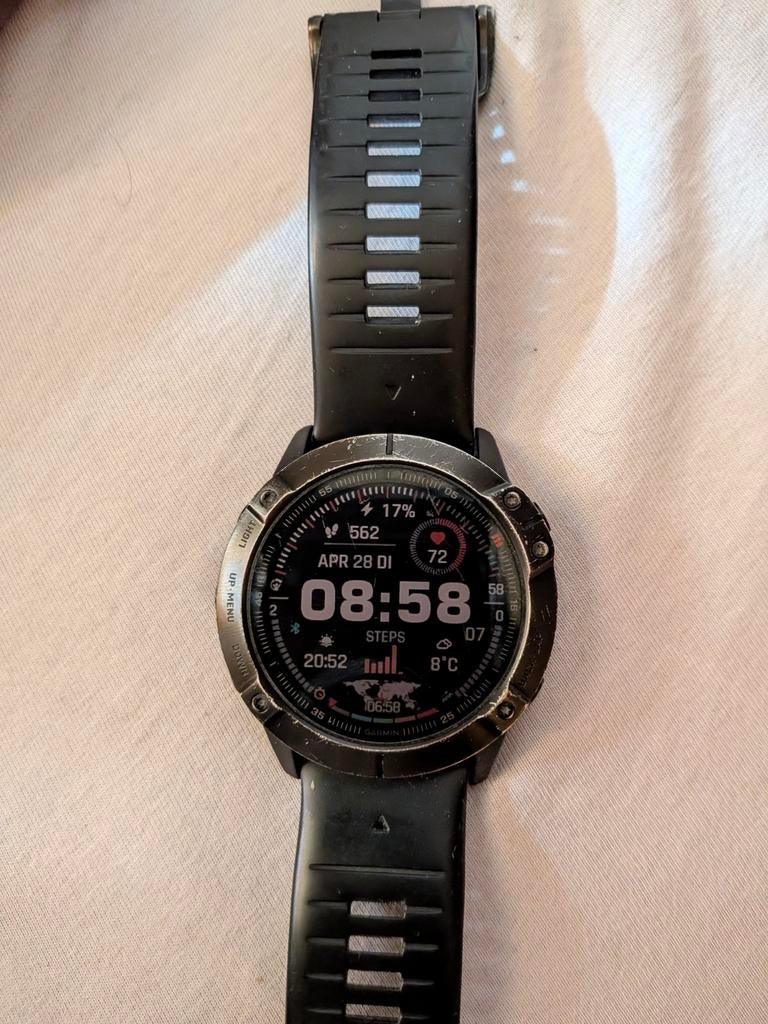 Garmin Fenix 6X Pro - Multisport GPS Smartwatch, Gebruikt, Zwart, Garmin, Ophalen of Verzenden