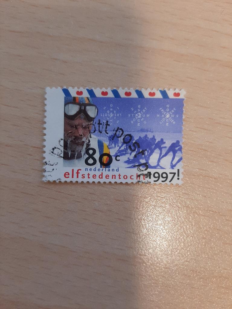 1997 Elfstedentocht met stempel PTT Post, Postzegels en Munten, Postzegels | Nederland, Verzenden, Gestempeld