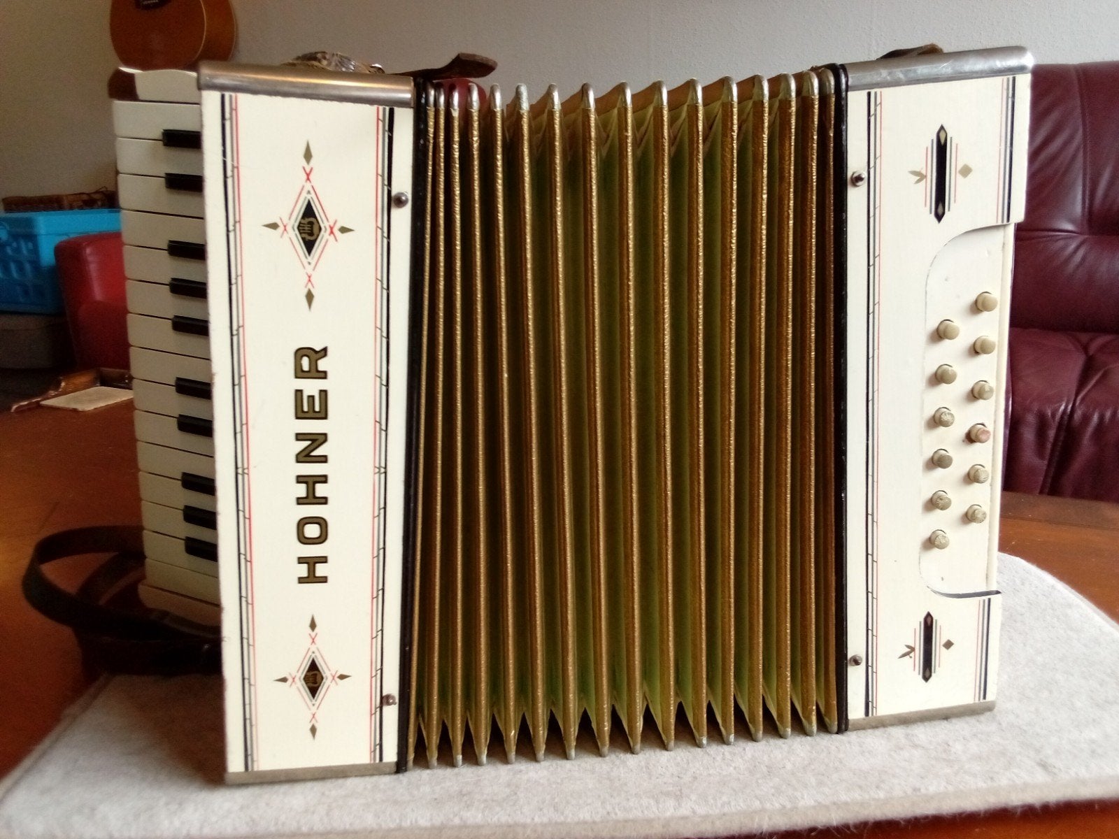 Hohner Accordeon - Toetsaccordeon - Vintage, Muziek en Instrumenten, Ophalen, Gebruikt, Met riemen, 32-bas