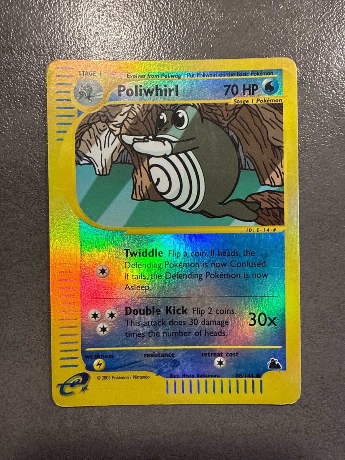 Poliwhirl Pokemon kaart 88/144 - Holo Foil -, Hobby en Vrije tijd, Verzenden, Zo goed als nieuw, Losse kaart, Foil