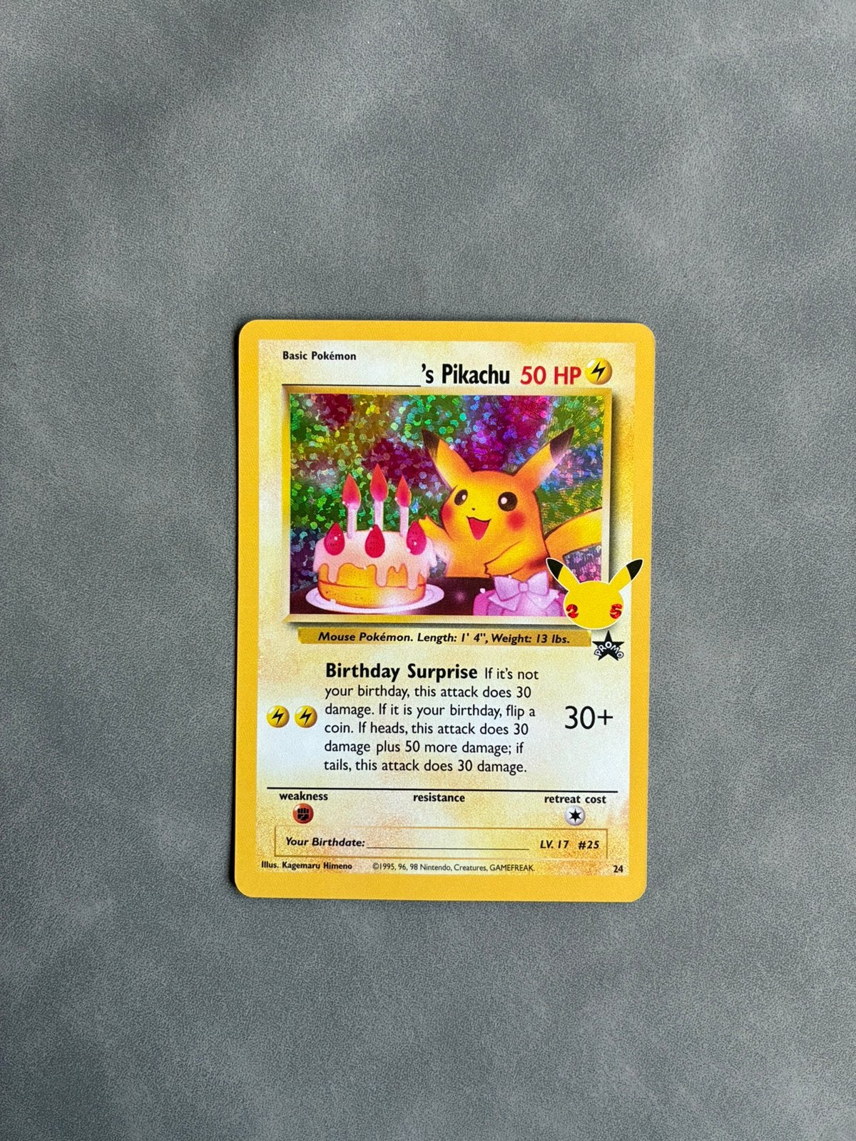 Pokemon Celebrations Birthday Pikachu #24, Ophalen of Verzenden, Zo goed als nieuw