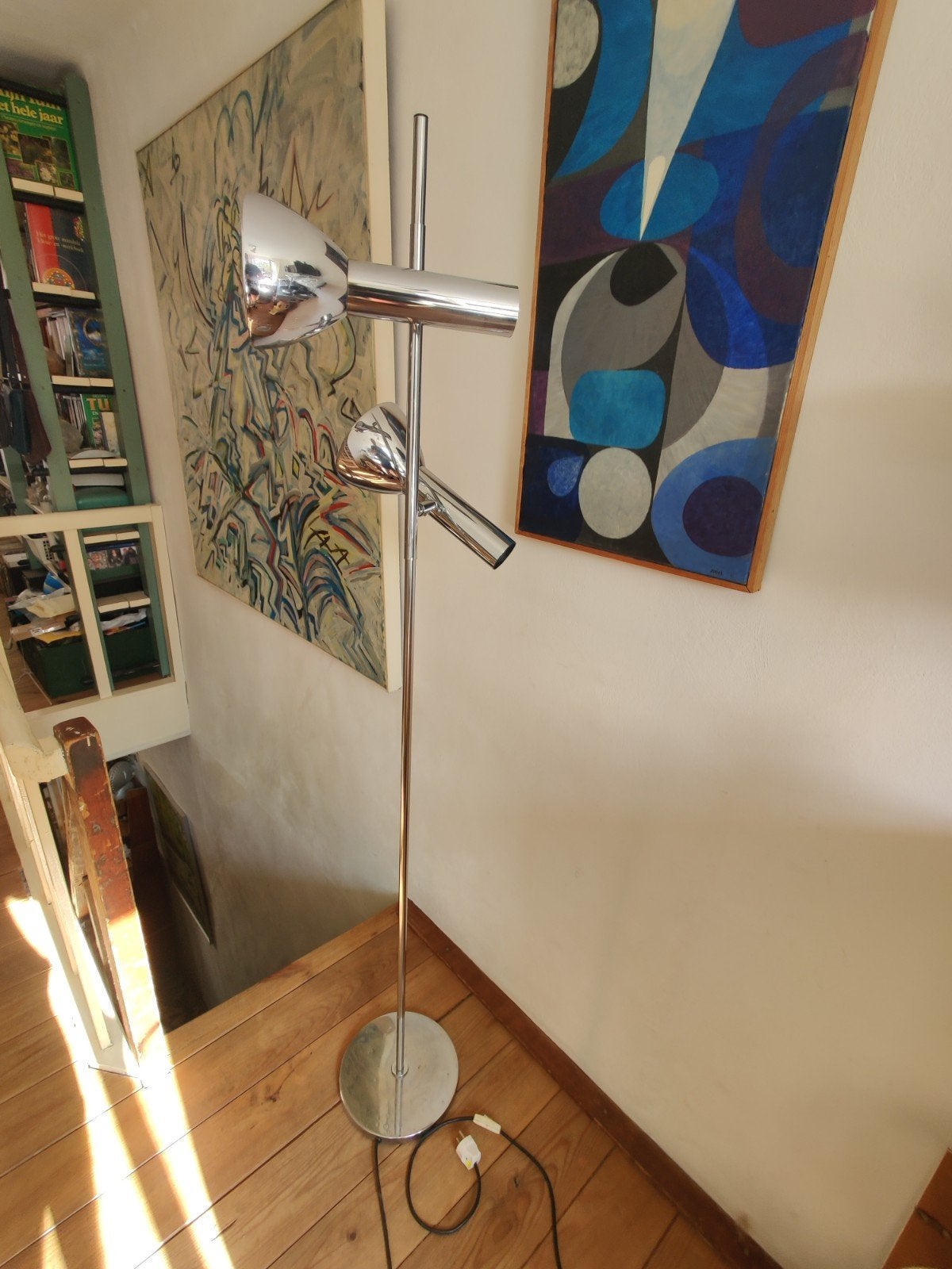 Cosack Leuchten Verchroomde vloer Lamp, Huis en Inrichting, Metaal, 150 tot 200 cm, Modern, Jaren 70, Gebruikt