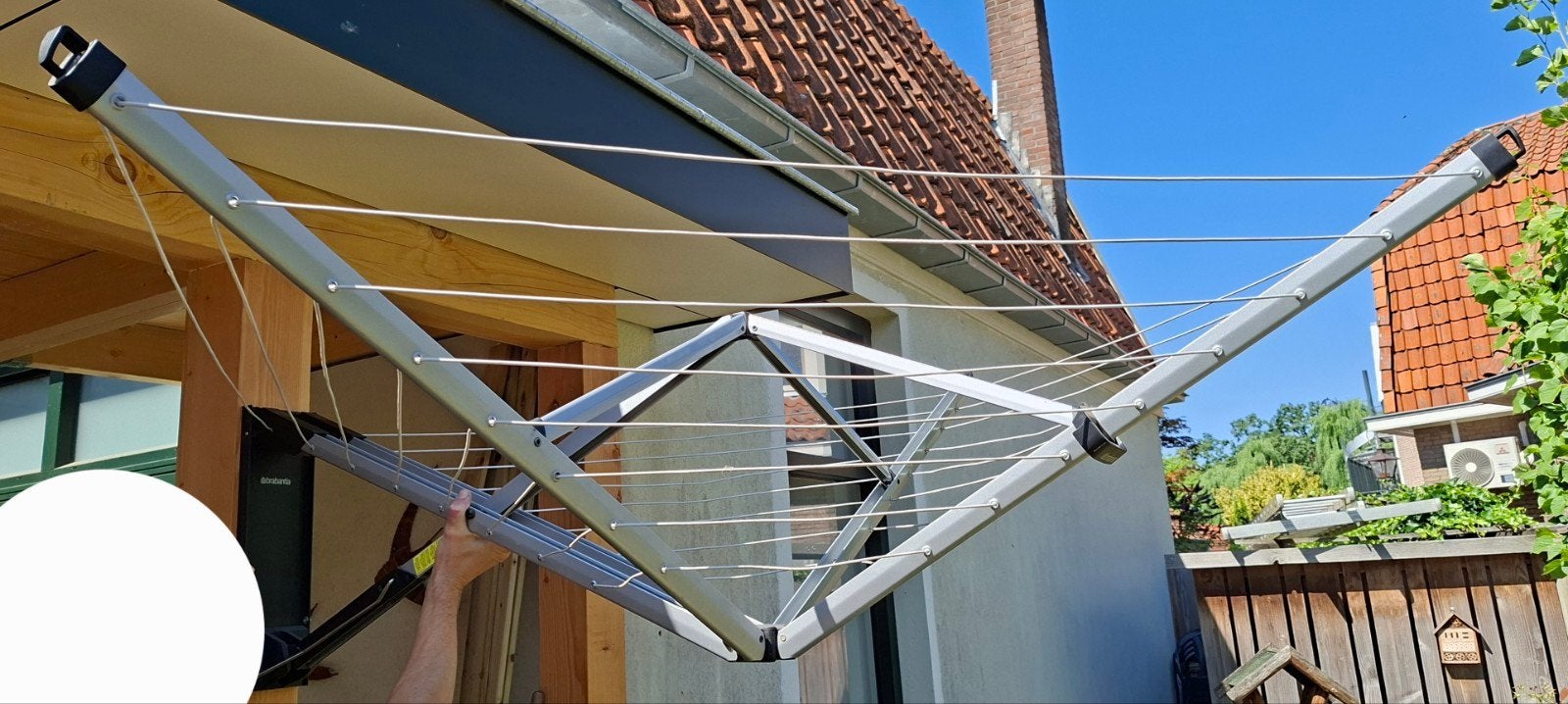 Merk Brabantia wanddroogrek wallfix wand droogrek wanddroger, Tuin en Terras, Droogmolens en Wasrekken, Ophalen, Gebruikt, Overige typen