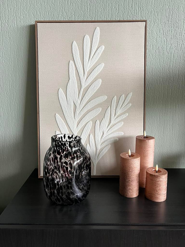 Maison leopard vaas (22 cm), Zwart, Nieuw, Ophalen of Verzenden, Glas