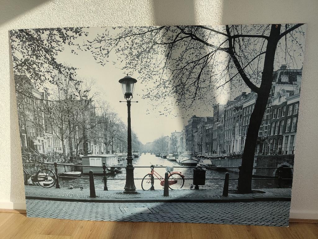 Poster Amsterdam fiets, Ophalen, Gebruikt, Deurposter of groter, Rechthoekig Liggend