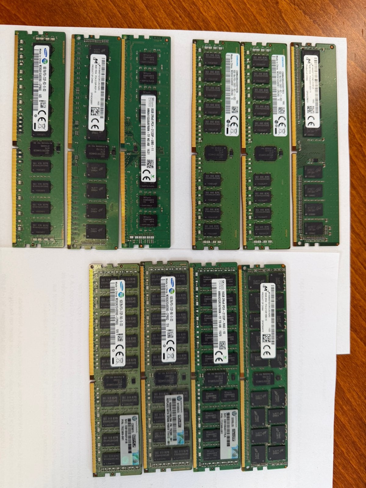 Diverse 8GB en 16 GB Server Memory DDR4, Server, DDR4, Ophalen of Verzenden, Zo goed als nieuw
