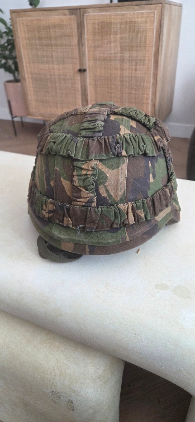 Originele KLM Legerhelm M95 Composite + DPM Camouflag, Ophalen of Verzenden, Landmacht, Nederland, Helm of Baret