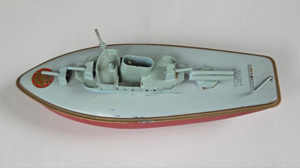 Antiek blikken speelgoed boot schip Sutcliffe Model, Ophalen of Verzenden
