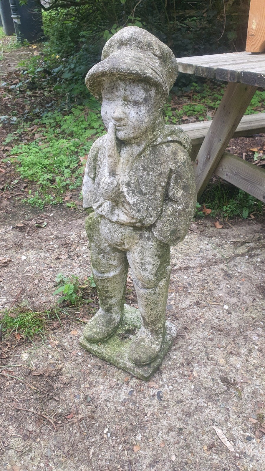 Stenen beeld - Man met pijp, Tuin en Terras, Ophalen, Gebruikt, Steen, Mensenbeeld