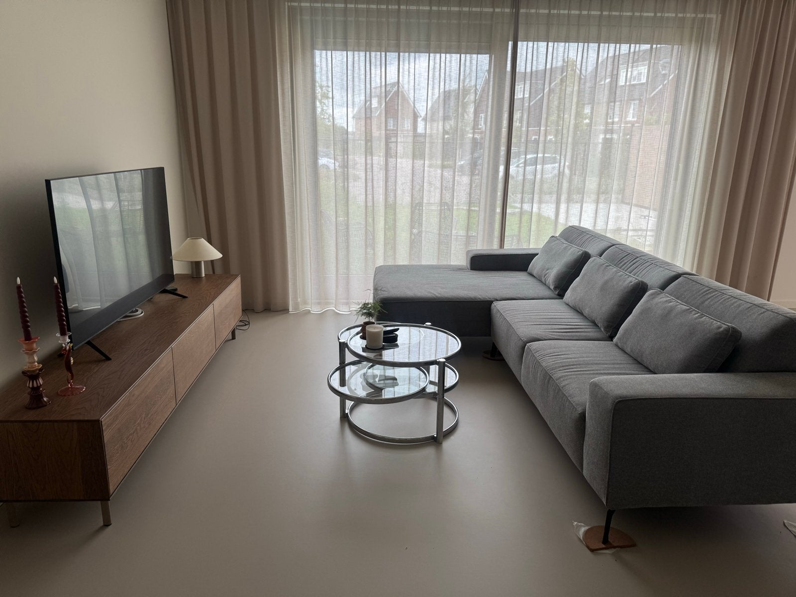 Grijze bank Jaxx Choice, op te halen voor 100 euro., 250 tot 300 cm, Hoekbank, 75 tot 100 cm, Ophalen of Verzenden