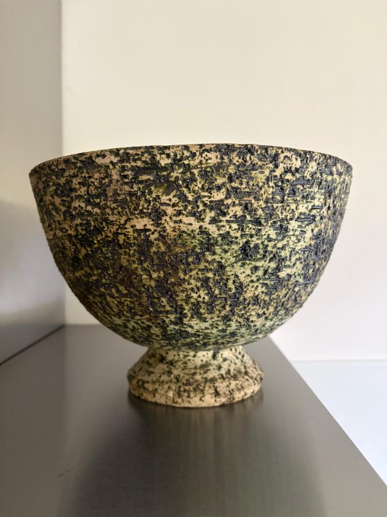 Vintage bloempot, Gebruikt, Rond, Ophalen of Verzenden, Aardewerk