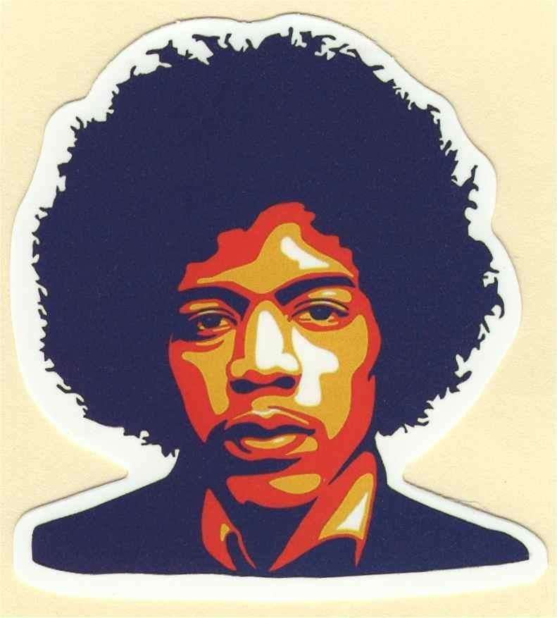 Jimi Hendrix sticker #1, Verzenden, Nieuw, Foto of Kaart