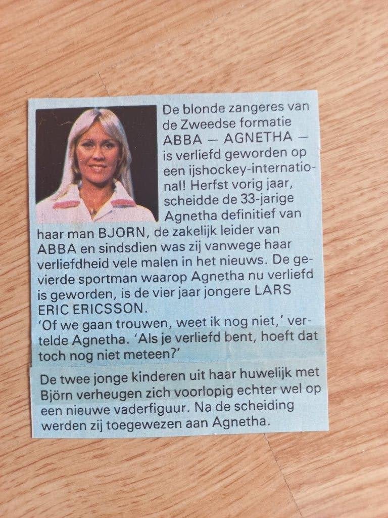 abba KLEINE artikelen I, Verzamelen, Ophalen of Verzenden, 1960 tot 1980, Nederland, Knipsel(s)