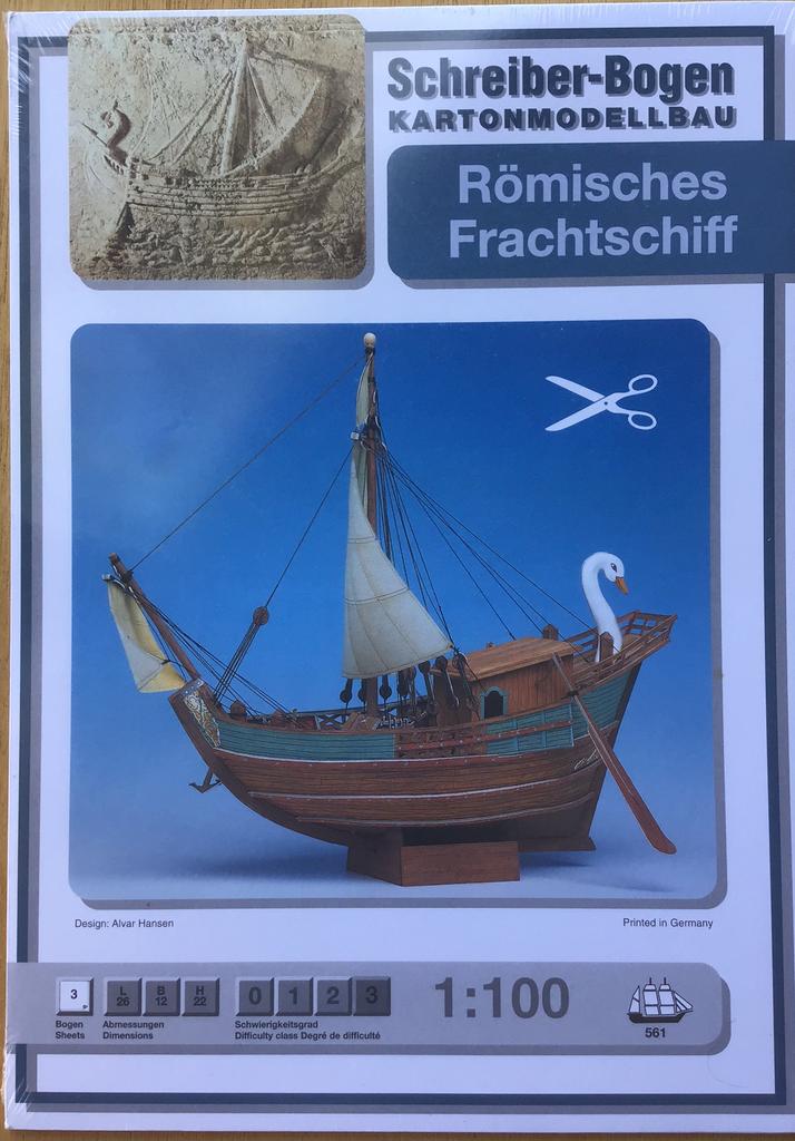 3D karton modelbouw Romeins vrachtschip - NIEUW, Ophalen of Verzenden, Nieuw, 1:200 of kleiner, Overige merken