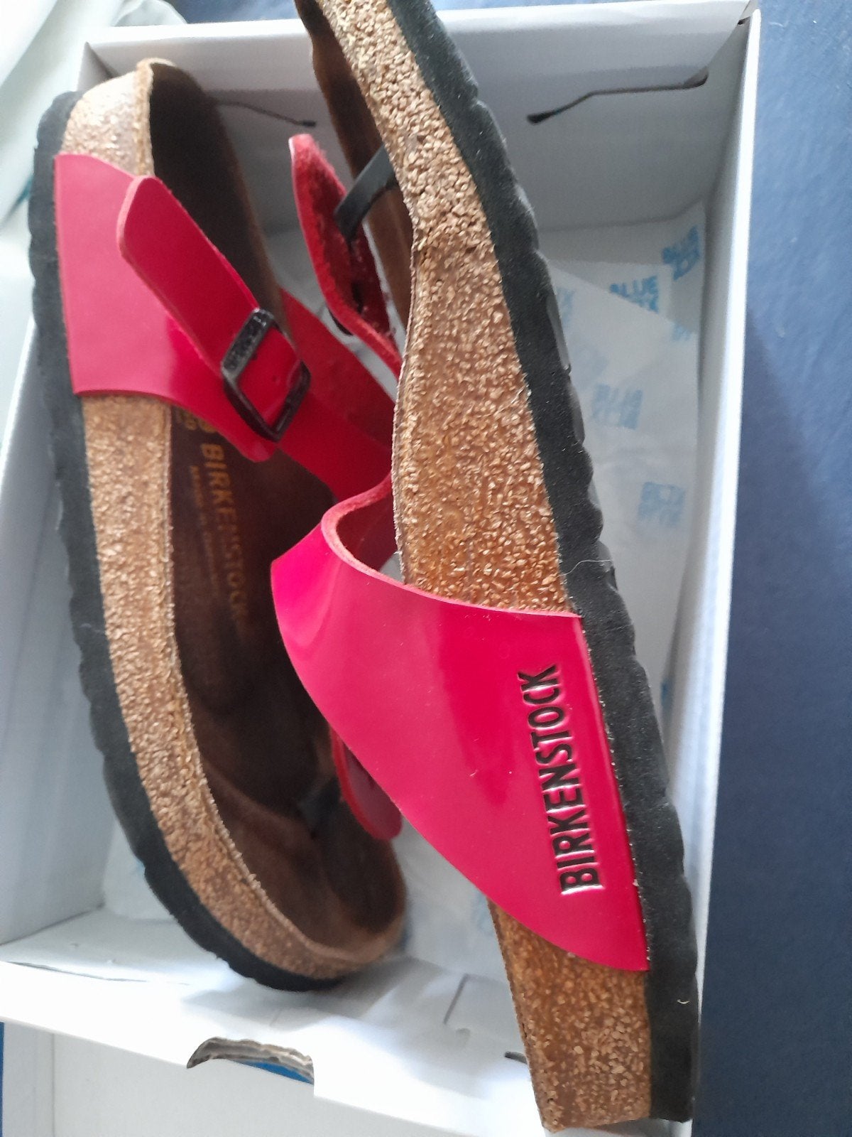 Birkenstock slippers rood, maat 39, Kleding | Dames, Schoenen, Slippers, Ophalen of Verzenden, Zo goed als nieuw, Rood