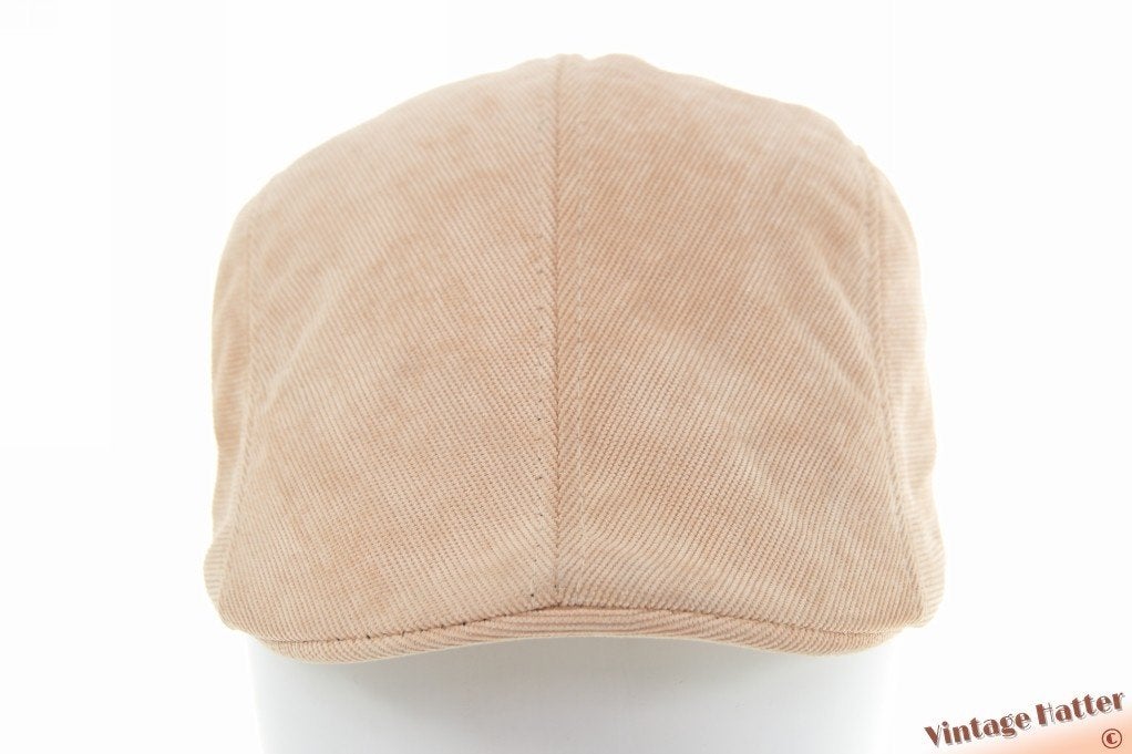 Vintage flatcap Voorgevormde pet beige smal ribfluweel 57, Ophalen of Verzenden, Zo goed als nieuw, 57 cm (M, 7⅛ inch) of minder