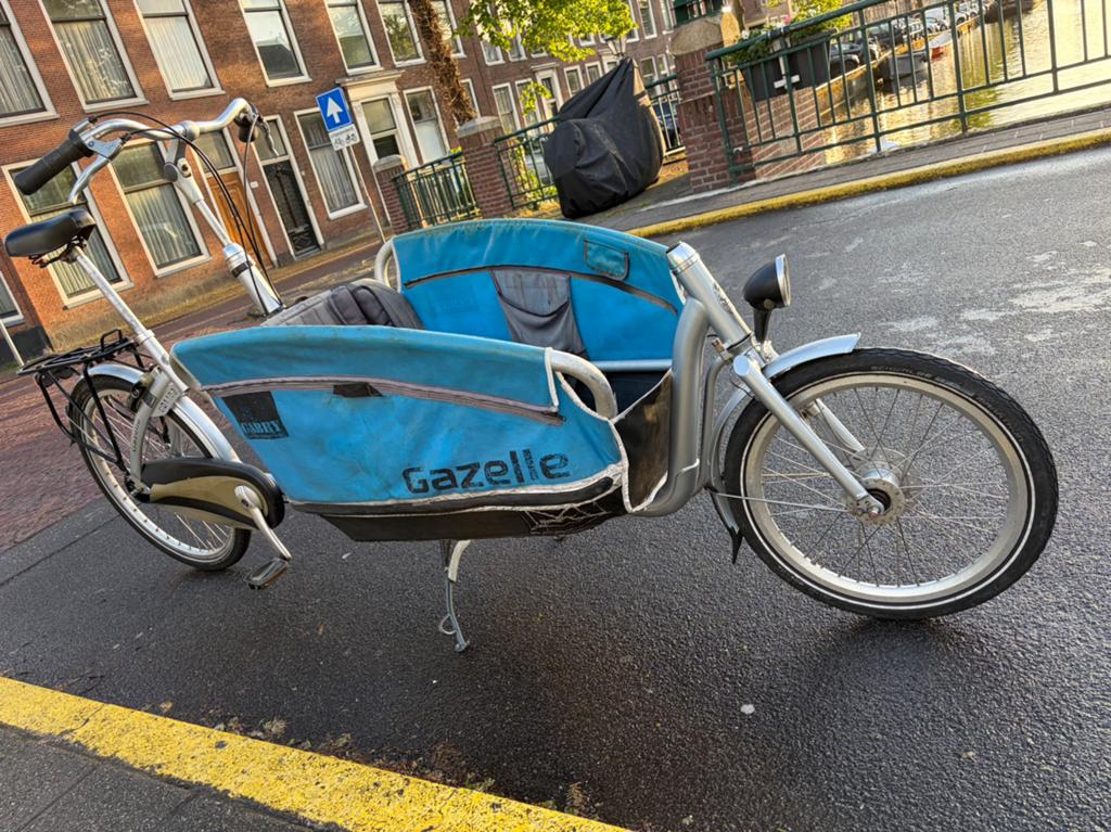 Gazelle Cabby bakfiets - gerestaureerd, Ophalen, Zo goed als nieuw, Gazelle, Huif
