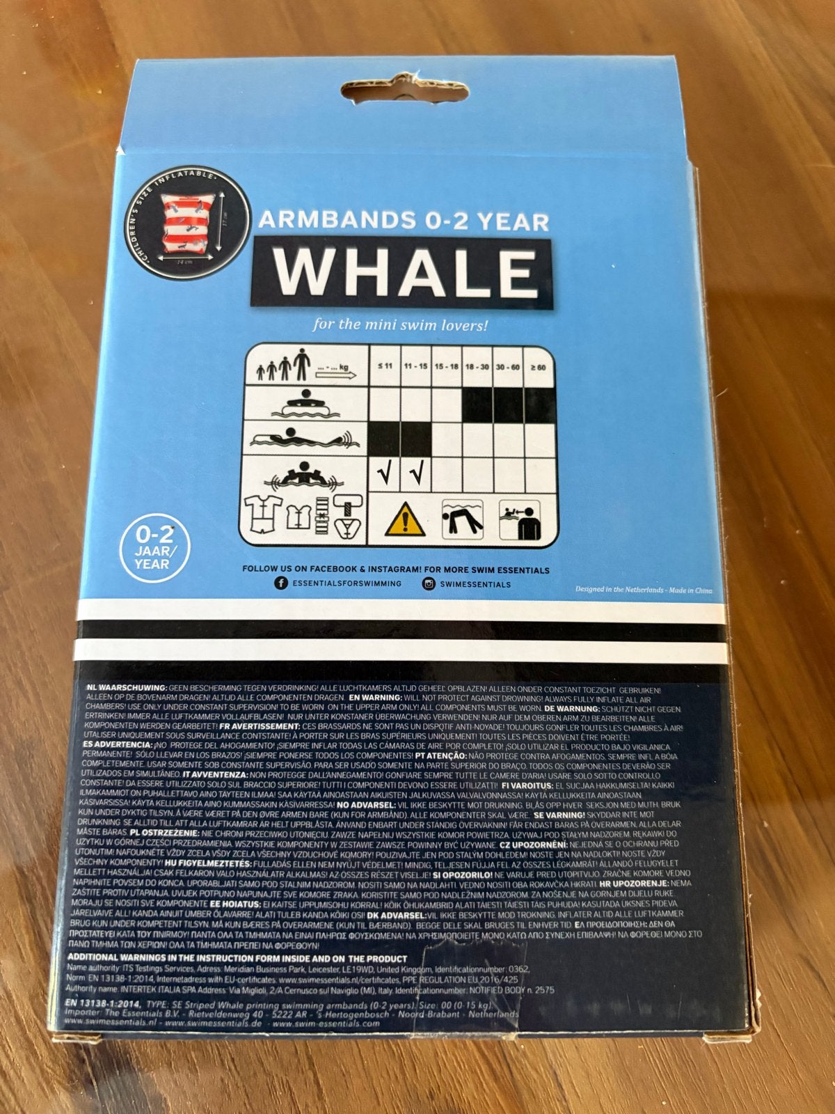 Swim Essentials Walvis Zwembandjes 0-2 jaar, Ophalen of Verzenden, Nieuw