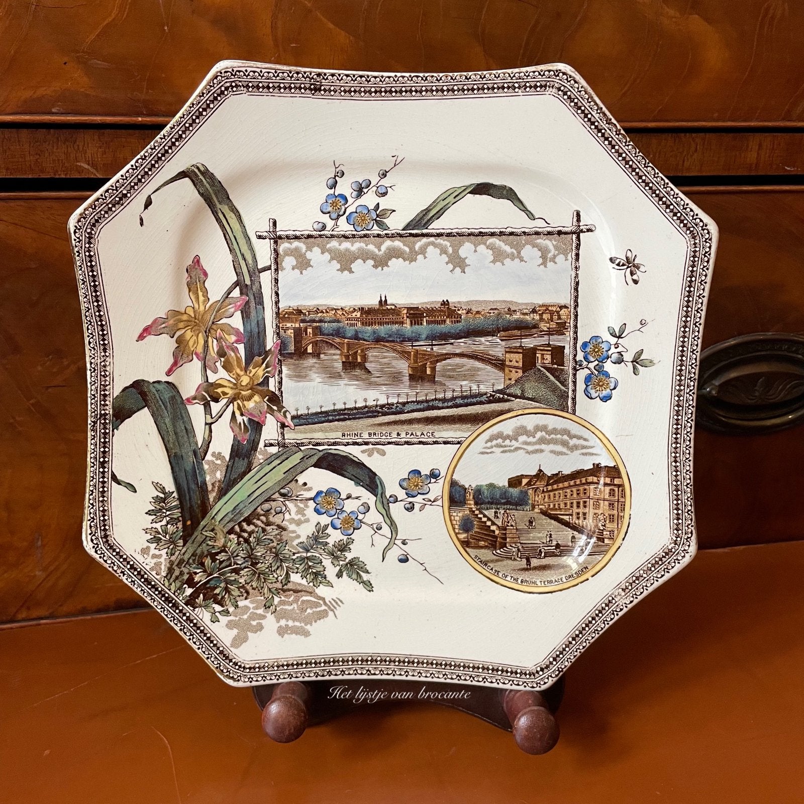 Engels antiek decoratie bord Wallis Grimson & Co, Ophalen of Verzenden