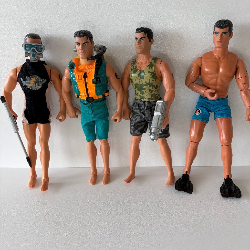 Vintage Hasbro Action Man verzameling 4 poppen, Kinderen en Baby's, Speelgoed | Actiefiguren, Ophalen of Verzenden, Gebruikt