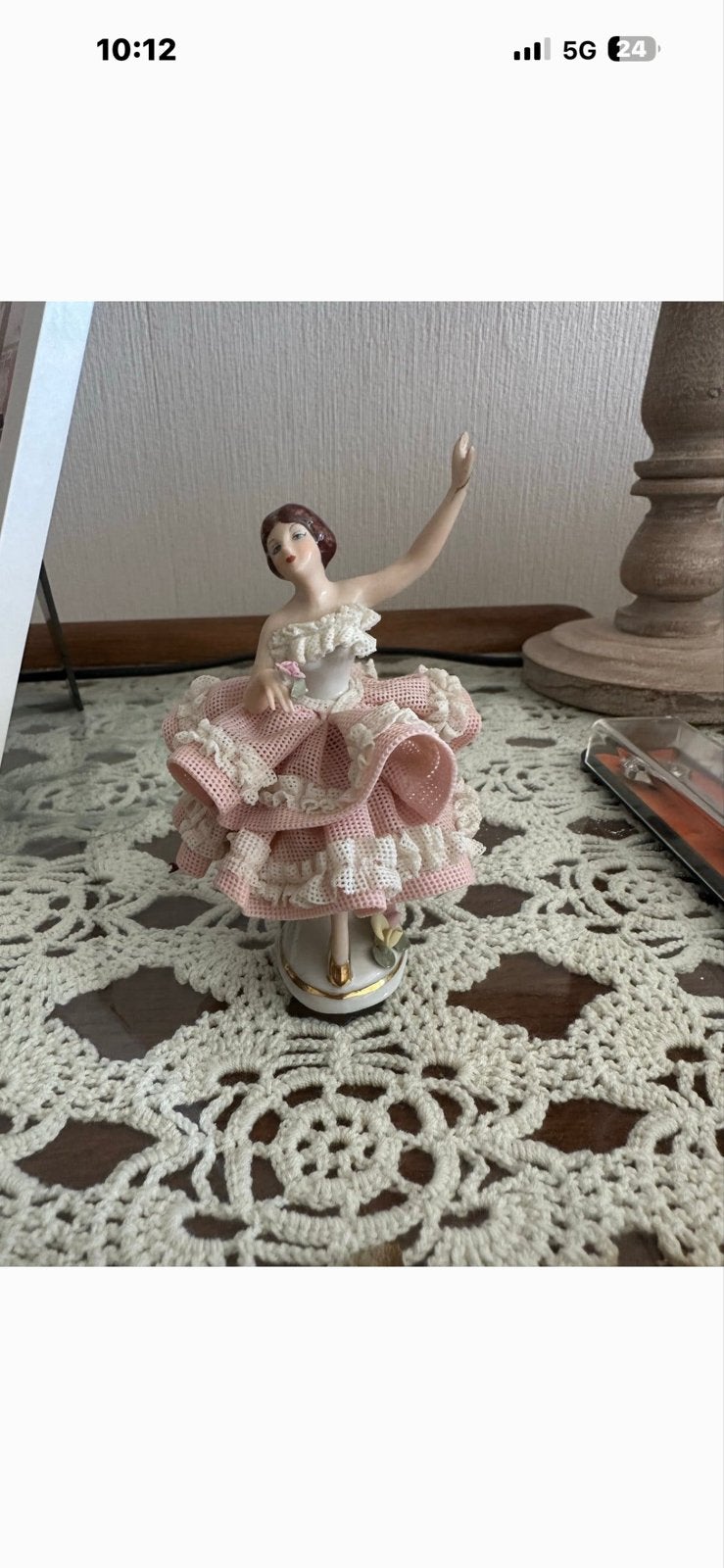 Vintage Porseleinen Ballerina Beeldje – Sandizell Dresden Ka, Antiek en Kunst, Ophalen
