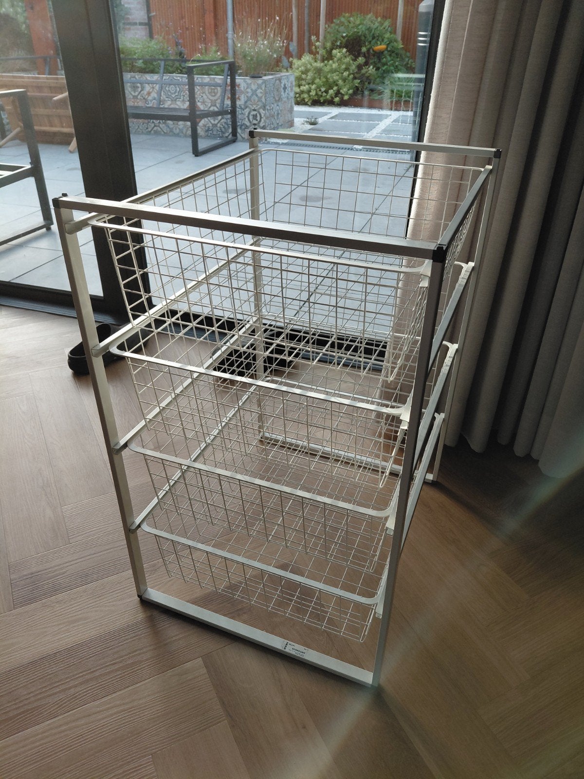 Metalen opbergrek met 4 draadmanden Antonius Ikea, Ophalen, Gebruikt