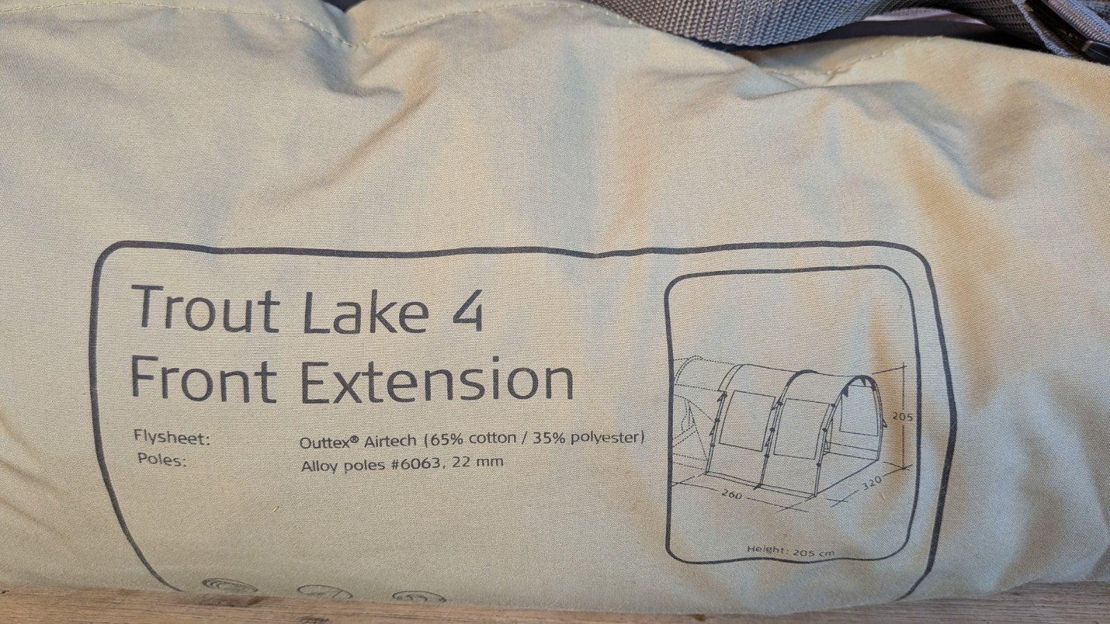 Outwell Troutlake 4 luifel, Ophalen, Zo goed als nieuw, Tot en met 4