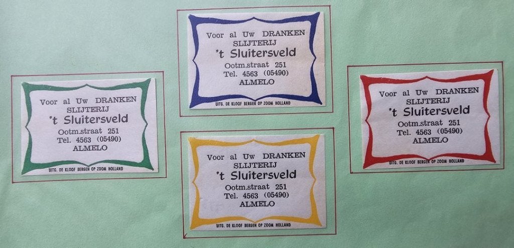 Dranken Slijterij ’t Sluitersveld te Almelo, Ophalen of Verzenden, Zo goed als nieuw, Luciferdoosjes of -merken