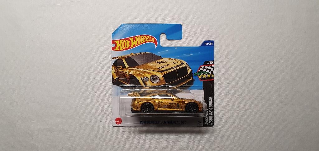 Hot Wheels 2018 Bentley Continental GT3 gold, Ophalen of Verzenden, Nieuw, Auto